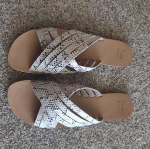 Snakeskin Print Sandals